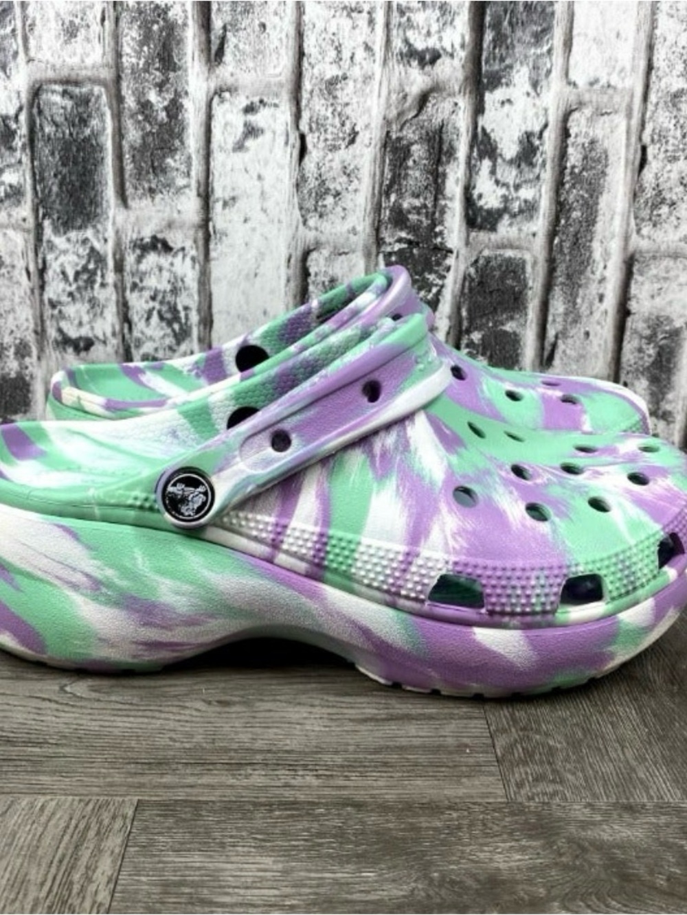 Crocs in Lavender & Mint Tie-Dye